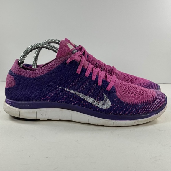 Nike Shoes - Nike Free Flyknit 4.0 Womens Purple Pink‎ Running Shoes 631050-615 Size 8.5